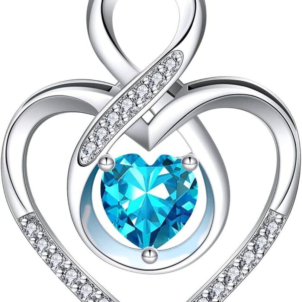 Infinity Heart Symbol Necklace for Women 925 Sterling Silver Love Heart Pendant